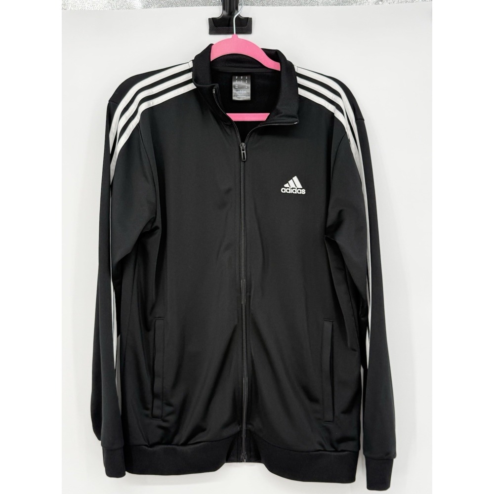 Adidas Men's Black Jacket with Collar Medium